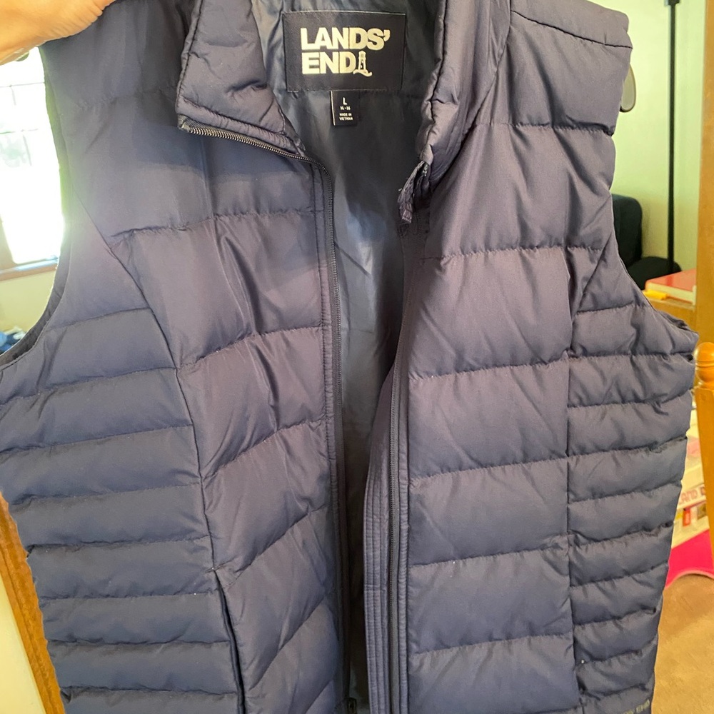Women’s Lands' End Navy Blue Puffer Vest